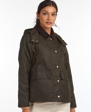 Barbour Avon Wax Jacket Olivengrøn | BABO89238