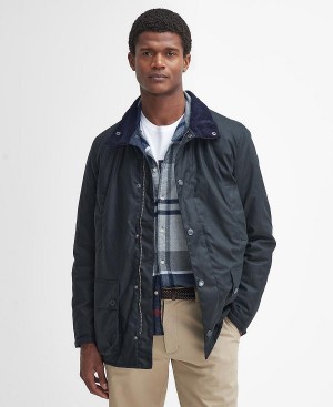 Barbour Beaufort Waxed Mac Mørkeblå | BABO87266