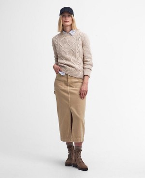 Barbour Cassie Denim Cargo Skirt Hvide | BABO89646