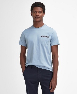 Barbour Durness Pocket T-shirt Blå | BABO88404