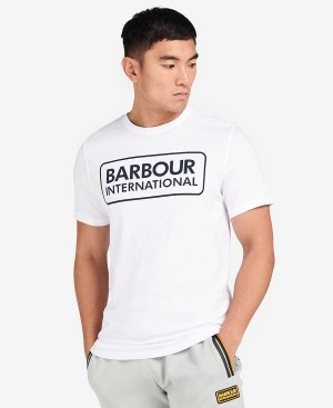 Barbour Essential Large Logo T-shirt Hvide | BABO88278