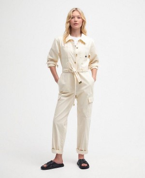 Barbour Hamilton Jumpsuit Beige | BABO89609