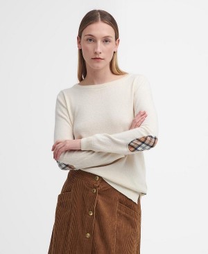 Barbour Pendle Crew Neck Jumper Beige | BABO89716
