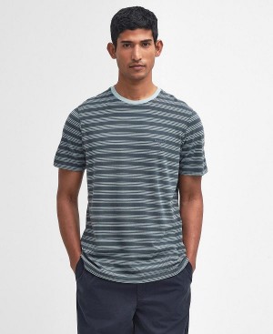 Barbour Sherburn Striped T-shirt Blå | BABO88344