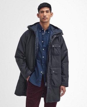 Barbour Winter Waxed Parka Mørkeblå | BABO87235